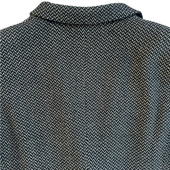 Max Mara Blazer Sz 14 Virgin Wool Herringbone 1 Button Pockets Academia Jacket - Picture 7 of 16